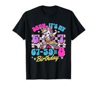 Bruh It's My 67-59=8 8th Birthday Unicorn Dabbing Girl Kid Maglietta