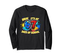 Bruh It's My 67 Days of School Funny Six Seven Hands Meme Maglia a Manica