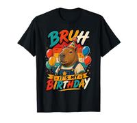 Bruh It's My Birthday Capybara Retro Birthday Boy Maglietta
