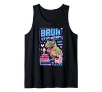 Bruh It's My Birthday T-rex Boy Girl Festa in famiglia Bday Dino Canotta