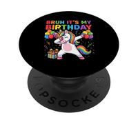 Bruh It's My Birthday Unicorn Dab Rainbow Birthday Party PopSockets PopGrip Adesivo