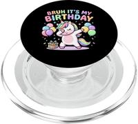 Bruh It's My Birthday Unicorn Dabbing Rainbow Birthday Party PopSockets PopGrip per MagSafe
