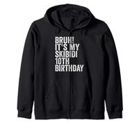 Bruh It's My Skibidi 10th Birthday Boys Girls 10 Years Old Felpa con Cappuccio