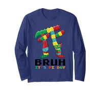 Bruh It's Pi Day Dabbing Pi Brick Blocks Brick Builder Maglia a Manica
