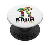 Bruh It's Pi Day Dabbing Pi Brick Blocks Brick Builder PopSockets PopGrip Adesivo