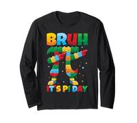 Bruh It's Pi Day Symbol Pi Mattoni Pi Blocchi Master Builder Maglia a Manica