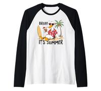 Bruh It's Summer Funny Duck Beach Vacation Surf Graphic Maglia con Maniche Raglan