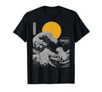 Bruh. La Grande Onda Kanagawa Japanese Surf Capibara Maglietta