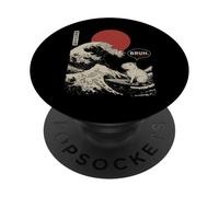 "BRUH." La Grande Onda Kanagawa Japanese Surf Capibara PopSockets PopGrip Adesivo