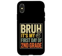 BRUH - Maglietta divertente con scritta "It's My First Day of 2nd Grade Custodia per iPhone X/XS