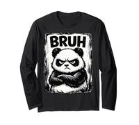Bruh Panda Funny Grumpy Panda Bear Men Women Kids Teens Maglia a Manica