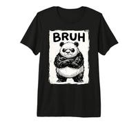 Bruh Panda Funny Grumpy Panda Bear Men Women Kids Teens Maglietta Premium