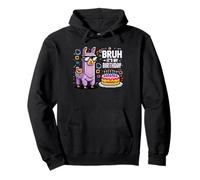 Bruh Plus Compleanno Lama Pixel Art Occhiali Festa Umorismo Felpa con Cappuccio