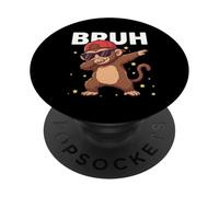 Bruh - Scimmia divertente per bambini e ragazzi, amanti degli animali PopSockets PopGrip Adesivo