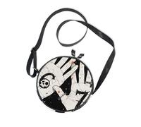 Bruh Six Seven - Borsa a tracolla da donna con tracolla regolabile, borsa a tracolla nera in tela con scritta "Walk the Dog"