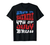 Bruh Skibidi American 4th Of July Patriotic Ragazzi Bambini Uomini Maglietta