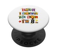 Bruh Sono Sopravvissuto Sei Sette Ho 8 Anni Nota di riscatto PopSockets PopGrip Adesivo