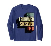 Bruh Sono Sopravvissuto Sei Sette Io Sono 8 Otto Anni Vintage Maglia a Manica