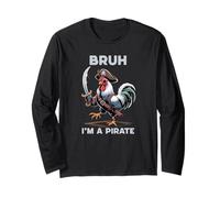 Bruh Sono Un Gallo di Halloween Pirata Maglia a Manica