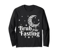 Bruh, STO digiunando Eid Mubarak Ramadan Kareem Musulmano Islamico Maglia a Manica