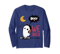 Bruh We Back Funny Ghost Back to School Insegnanti di Halloween Maglia a Manica