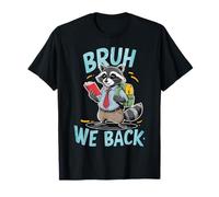 Bruh We Back, Raccoon che tiene un libro e uno zaino Maglietta