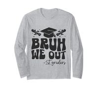 Bruh We Out 1st Graders Class of 2025 Primo laureato Groovy Maglia a Manica