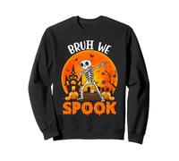 Bruh We Spook - Scheletro di Halloween Dab Dance Boys Ghost Felpa
