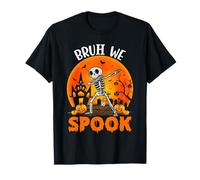 Bruh We Spook - Scheletro di Halloween Dab Dance Boys Ghost Maglietta