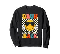 Bruh We're Back To School Vintage Peace 70s Scacchiera Felpa