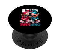 Bruh We're Twinning Boys Twin Day Spirit Week, Teddy Bear Kid PopSockets PopGrip Adesivo