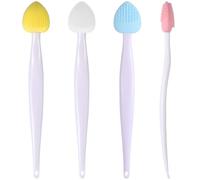 Bruislard Pennello per la cura delle labbra, 4 pennelli per esfoliare le labbra, scrub in silicone, strumento per esfoliare i punti neri, per labbra scure, più lisce e piene