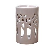 Brûle Parfum Brûleur Fondant Cire Profumée - Diffusore per olio e profumo - Portacandela antivento in ceramica con proiezione di luce - H 11 cm Forêt Gris - Zen'Arôme