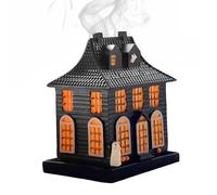 Brûleur d'encens Halloween - Diffuseur ceramique, Porte-cône sorcière |Brûleur d'encens Maison de sorcière, Décor Maison hantée artisanale Avec Effet fumée, Accessoire festif pour Table automne
