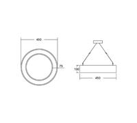 BRUMBERG Anello cerchio Biro10 su/giù Ø45cm on/off nero 840 BRUMBERG