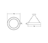BRUMBERG Anello circolare Biro3,5 diretto Ø75cm on/off nero 840 13921184