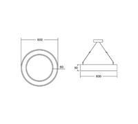 BRUMBERG Anello circolare Biro5 Ø 60 cm su/giù DALI bianco 830 BRUMBERG