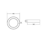 BRUMBERG Anello circolare da soffitto, Ø 60 cm, DALI, argento, 840 BRUMBERG