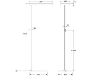 BRUMBERG Devan piantana LED uffici up/down dim 840 BRUMBERG