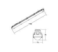 BRUMBERG Humid One lampada convessa di emergenza 119 cm 78912114