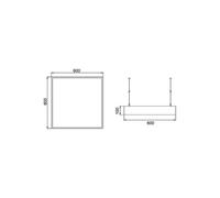 BRUMBERG Lampada a sospensione Biro Square on/off, argento, 4.000K BRUMBERG