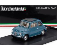 BRUMM 1/43 FIAT 500F TETTO CHIUSO CLOSED 1965 BLU MODELLINO AUTO EPOCA STATICO