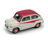 BRUMM 1/43 FIAT 600 ABARTH 750 1956 GRIGIO ROSSO MODELLINO STATICO DIECAST