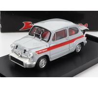 BRUMM 1/43 FIAT 600 ABARTH 850TC CORSA 1966 GRIGIO ROSSO MODELLINO AUTO STATICO