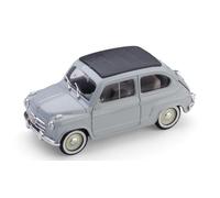 MODELLINO AUTO STATICO FIAT 600 CONVERTIBILE CHIUSA 1956 GRIGIO SCALA 1:43