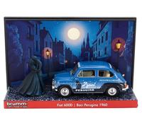 BRUMM 1/43 FIAT 600D BERLINA DIORAMI BACI PERUGINA WITH FIGURES 1960 MODELLINO