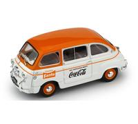 MODELLINO AUTO STATICO BRUMM FIAT 600D COMMERCIALE FANTA/COCACOLA 1961 1/43