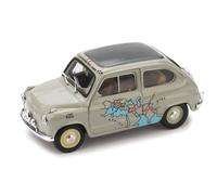MODELLINO AUTO STATICO BRUMM FIAT 600 RAID CALCUTTA-ROMA 1955 SCALA 1/43