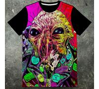 Brundle Fly Pannello T Shirt Sci Fi Film 80s Horror Comic Illustrazioni