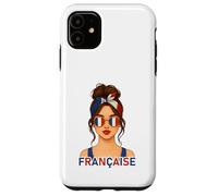 Brune Fille Française Drapeau de la France Copine ou Épouse Custodia per iPhone 11